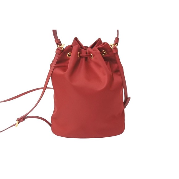 Prada 2WAY Triangle Logo Red Bag Nylon - Picture 1 of 9
